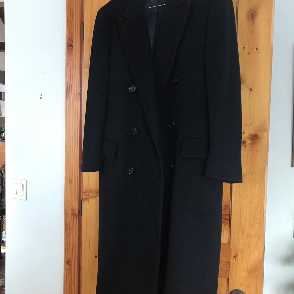 Men’s Saks Fifth Avenue Navy Wool Overcoat